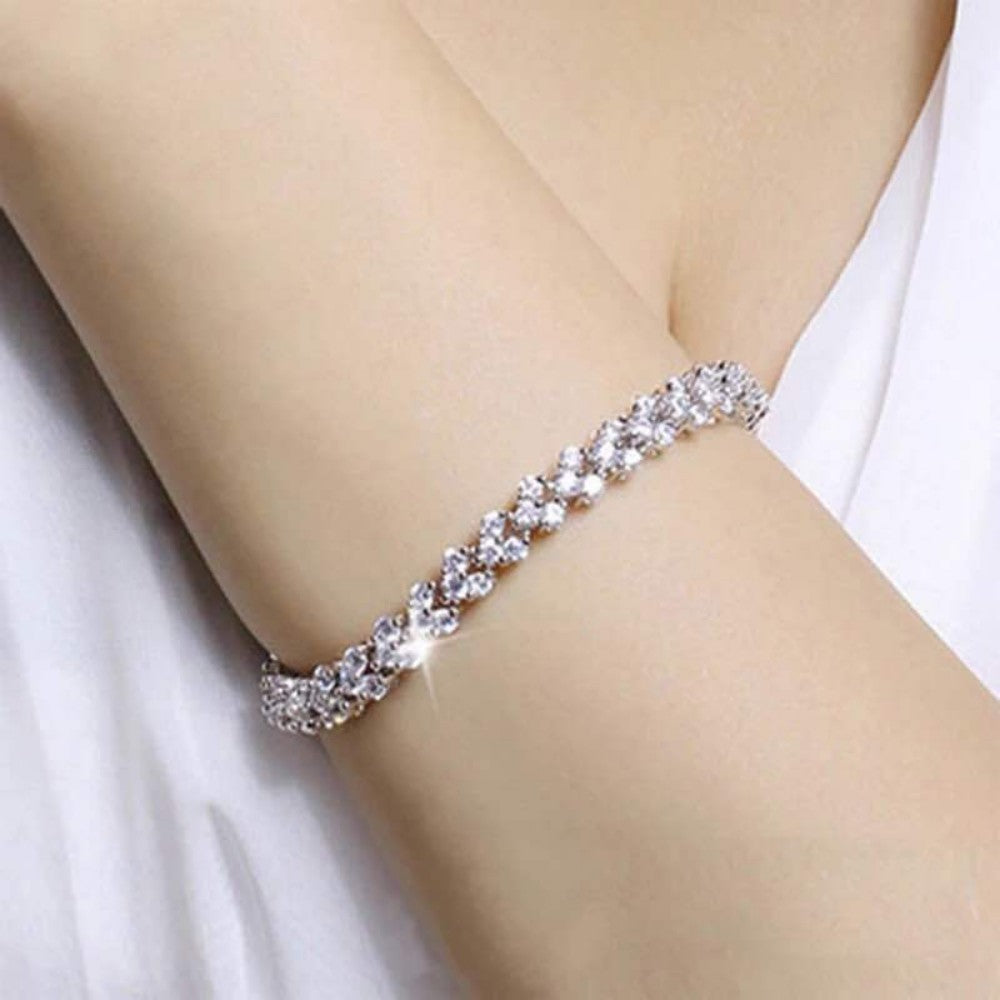 Fashion Women's Crystal Bracelet Gold And Silver Rose Gold Color Bracelet Magnetic Therapy Bracelet Health Jewelry