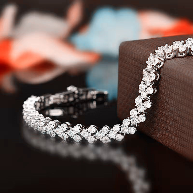 Fashion Women's Crystal Bracelet Gold And Silver Rose Gold Color Bracelet Magnetic Therapy Bracelet Health Jewelry