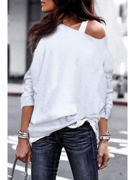 Fashion round neck long sleeve blouse