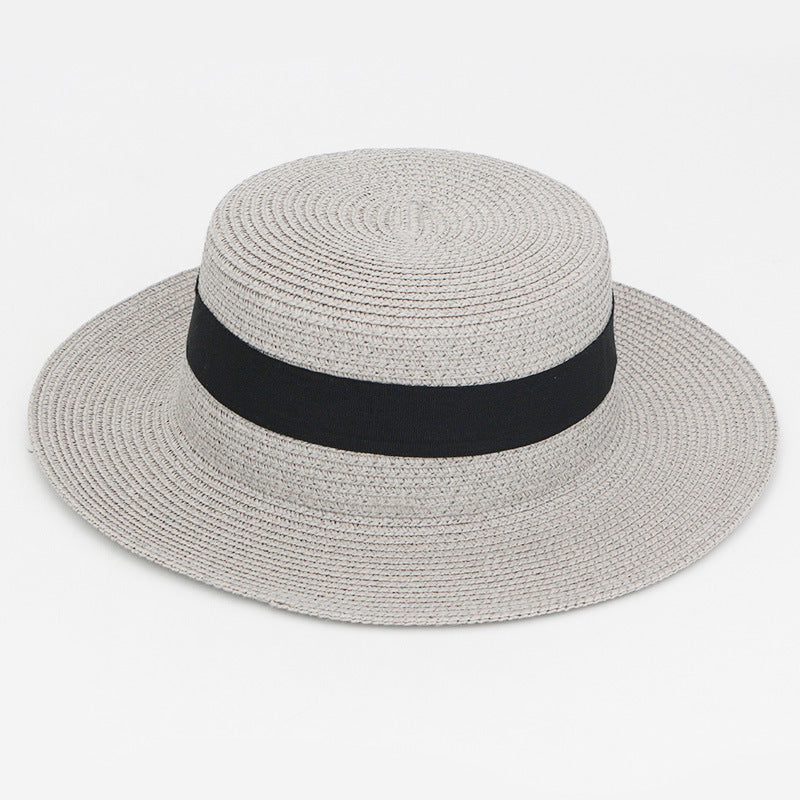 21 Color Square Buckle Dome Panama Lafite Flat Straw Hat