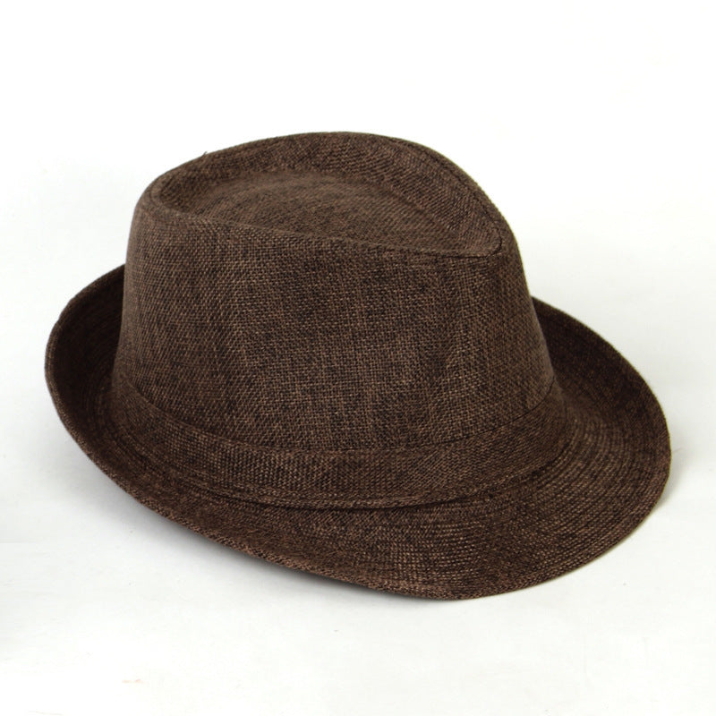 Manufacturers Supply Jazz Hat British Style Cotton And Linen Solid Color Top Hat