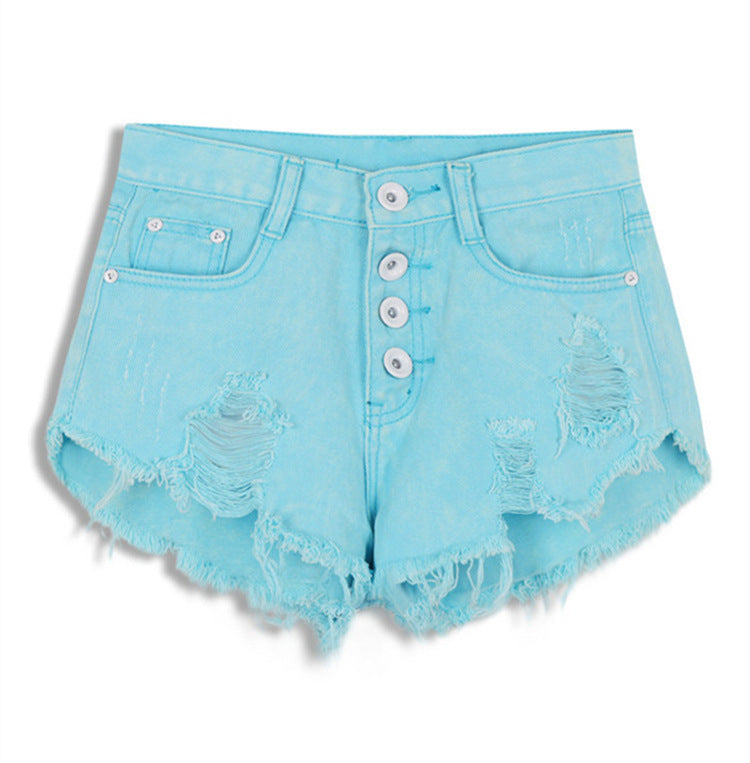 Women's high waist denim shorts