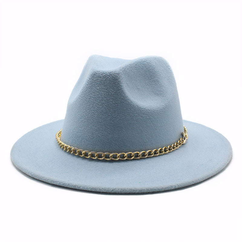 Broad-brimmed Hat Fashion Flat Brim Top Hat Men Women