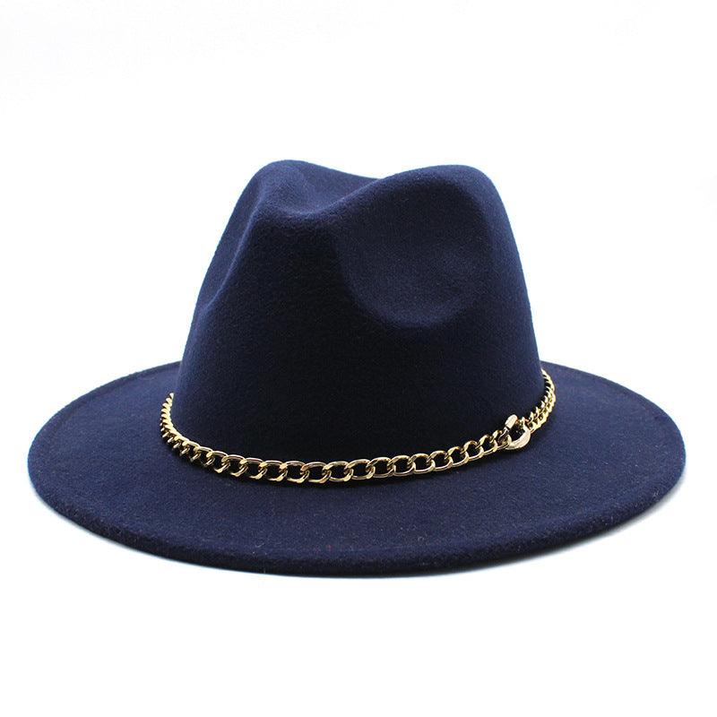 Broad-brimmed Hat Fashion Flat Brim Top Hat Men Women