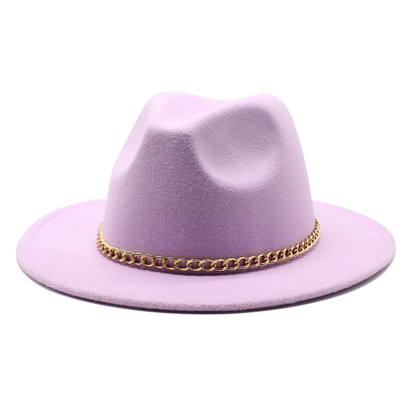 Broad-brimmed Hat Fashion Flat Brim Top Hat Men Women