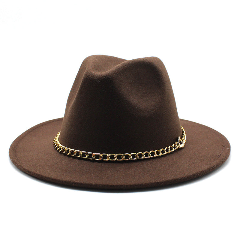Broad-brimmed Hat Fashion Flat Brim Top Hat Men Women