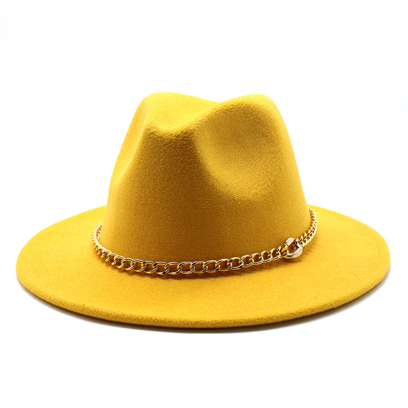 Broad-brimmed Hat Fashion Flat Brim Top Hat Men Women