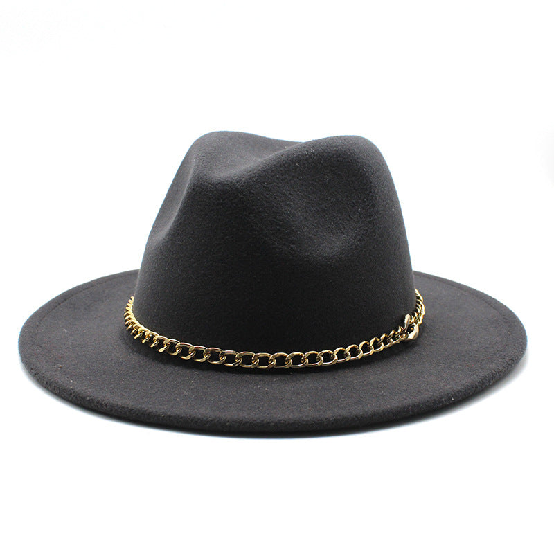 Broad-brimmed Hat Fashion Flat Brim Top Hat Men Women