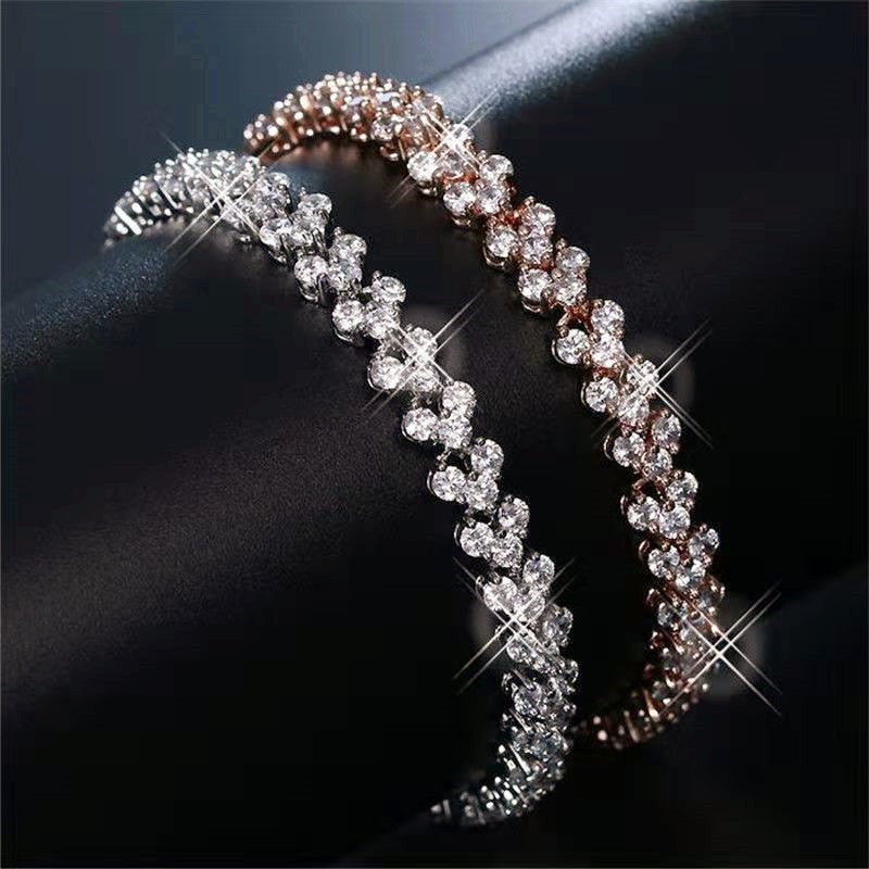 Fashion Women's Crystal Bracelet Gold And Silver Rose Gold Color Bracelet Magnetic Therapy Bracelet Health Jewelry