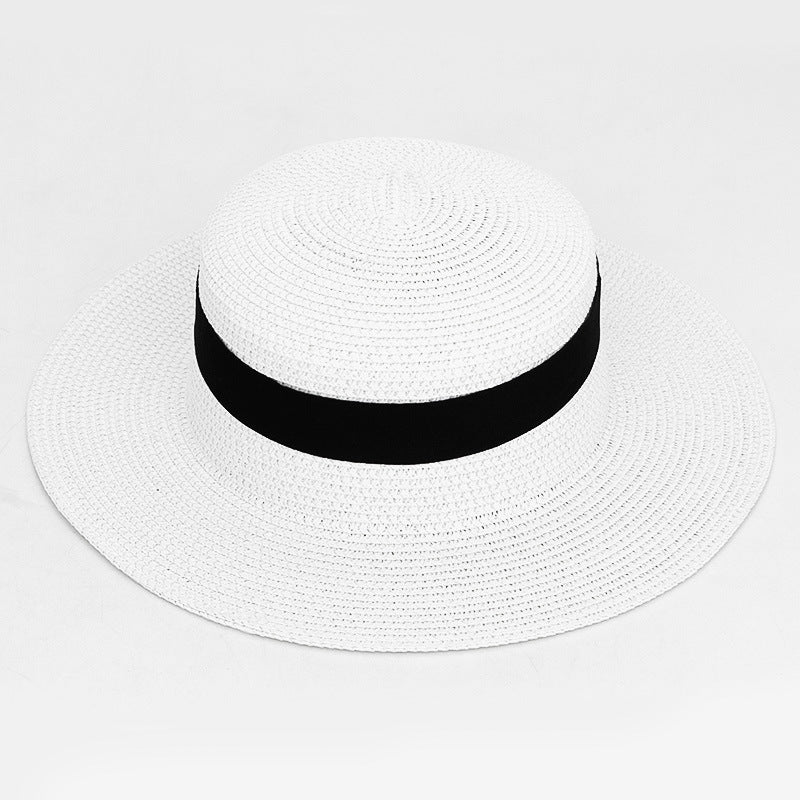 21 Color Square Buckle Dome Panama Lafite Flat Straw Hat