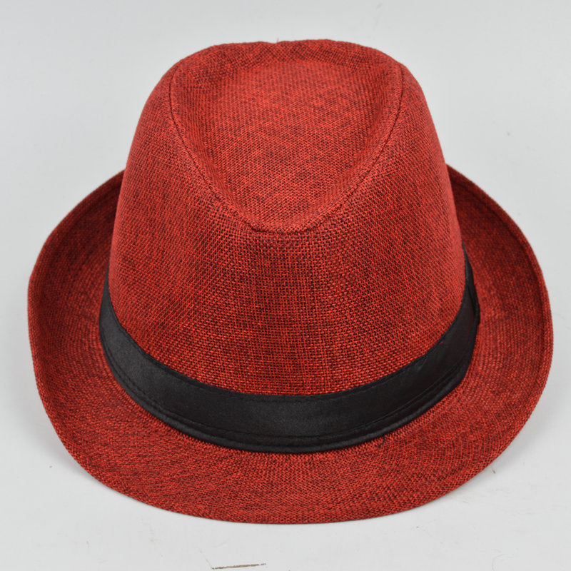 Manufacturers Supply Jazz Hat British Style Cotton And Linen Solid Color Top Hat