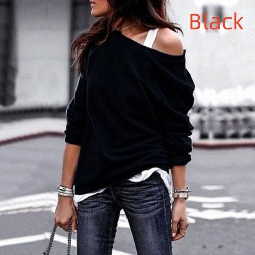 Fashion round neck long sleeve blouse