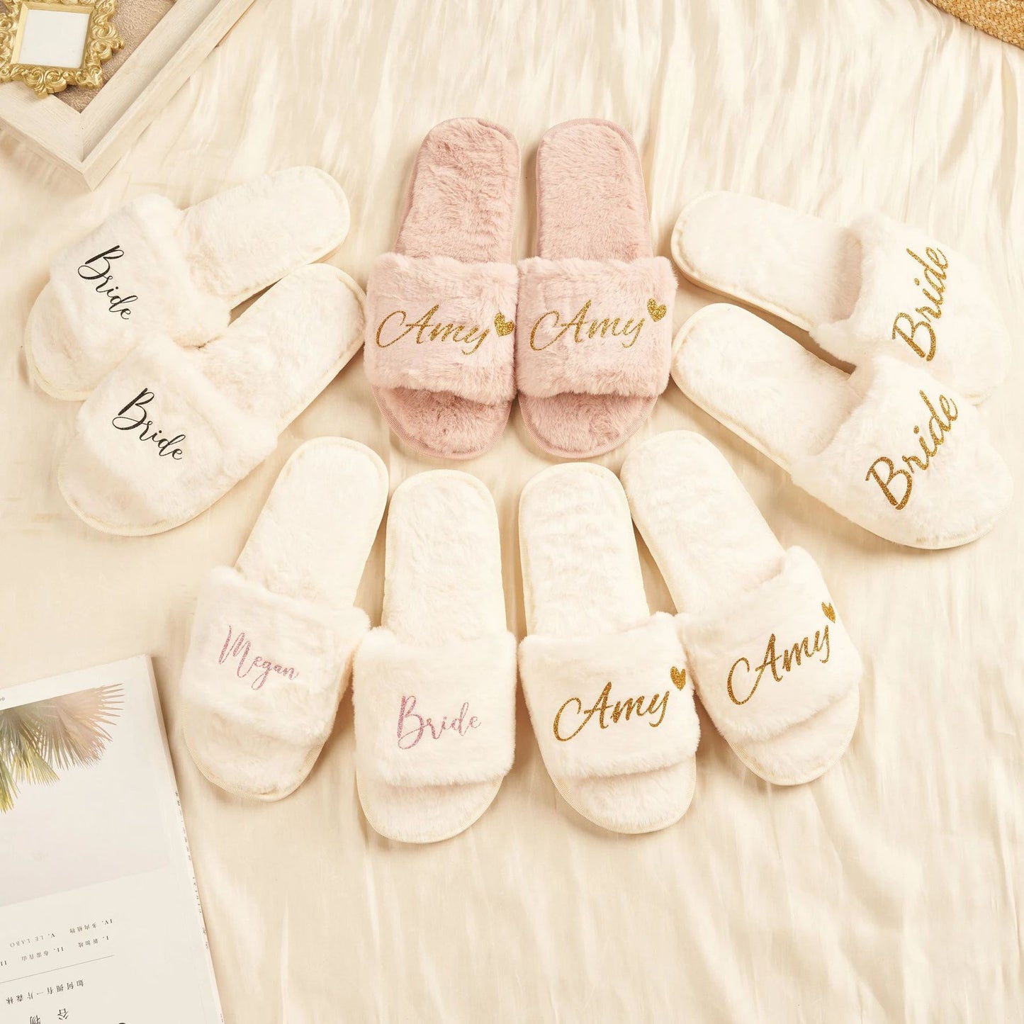 Personalized And Printable Logo DIY Plush One-piece Slippers