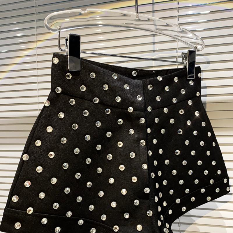 Large Grain Glass Rhinestone Hot Diamond Shorts Female