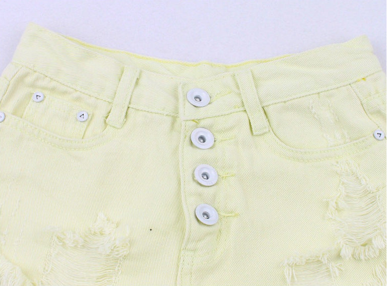 Women's high waist denim shorts