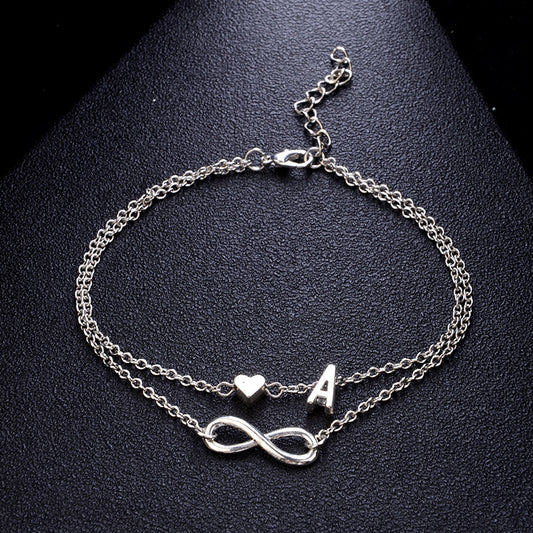 Love 26 letters alloy anklet