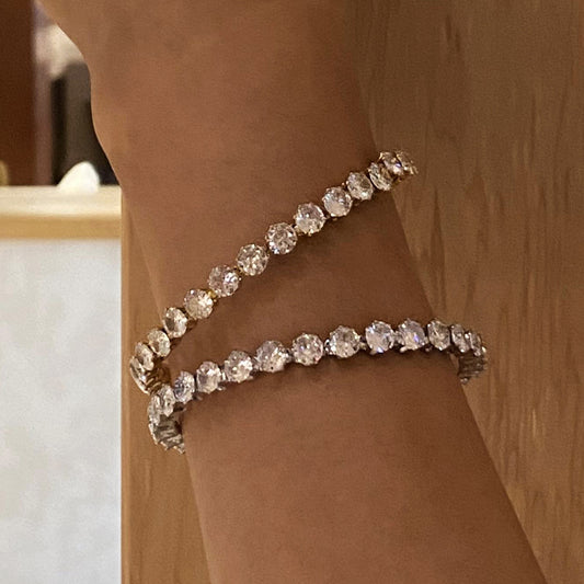 Stainless Steel White Zircon Full Zirconium Bracelet