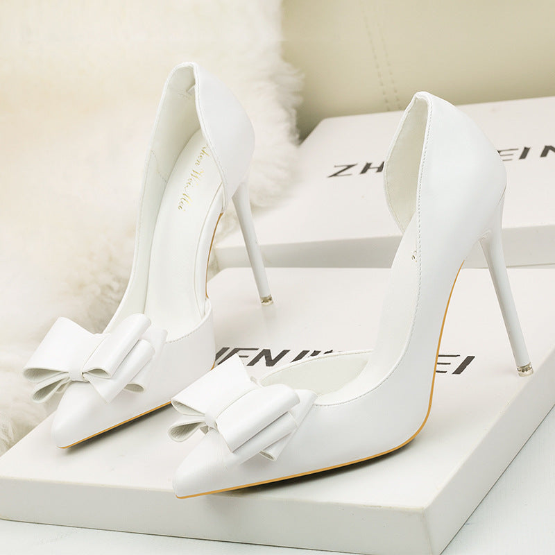 Spring high heels new female wild Korean version of the summer girl sexy side air pointed shallow mouth stiletto single shoes