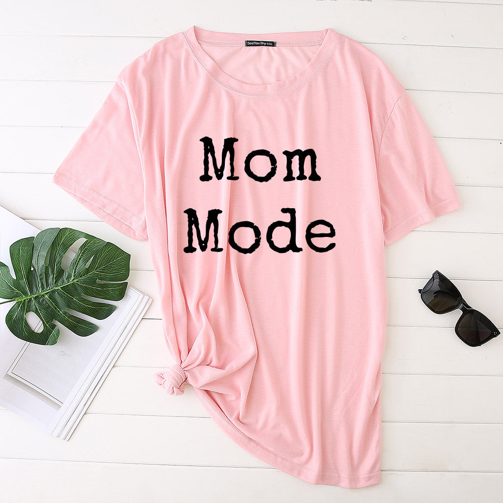 Mom Mode Top Women Kawaii Harajuku T-shirts Harajuku Aesthetic Clothes Women Short Sleeve Top Vintage Japanese Style Streetwear