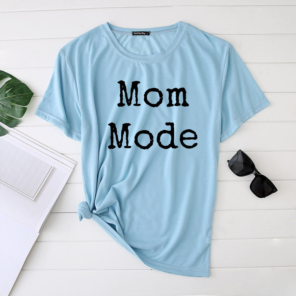 Mom Mode Top Women Kawaii Harajuku T-shirts Harajuku Aesthetic Clothes Women Short Sleeve Top Vintage Japanese Style Streetwear