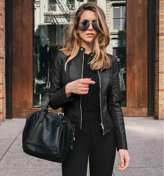 Leather PU suit jacket