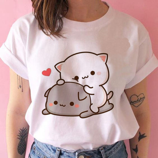 Fashion Women Harajuku Kawaii Women Ullzang Casual Punk Tshirt Funny Cartoon Cute Anime Top Tee Female