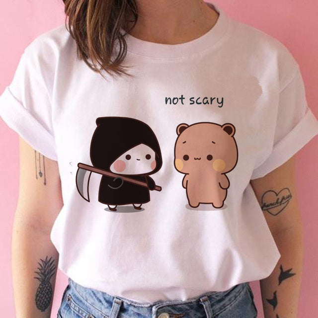 Fashion Women Harajuku Kawaii Women Ullzang Casual Punk Tshirt Funny Cartoon Cute Anime Top Tee Female