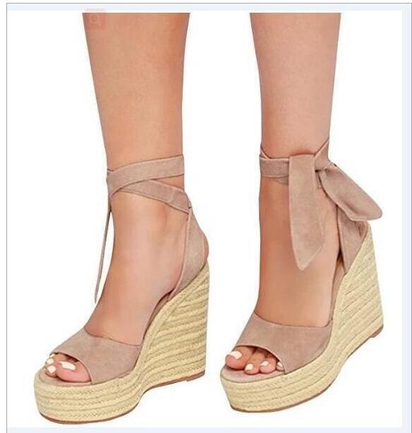 New Summer Fashion Heel Sandals With Wedge Platform Straps