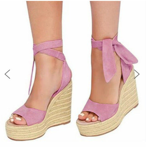 New Summer Fashion Heel Sandals With Wedge Platform Straps