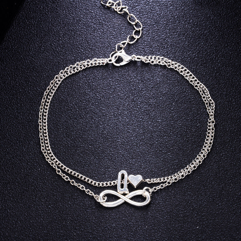 Love 26 letters alloy anklet