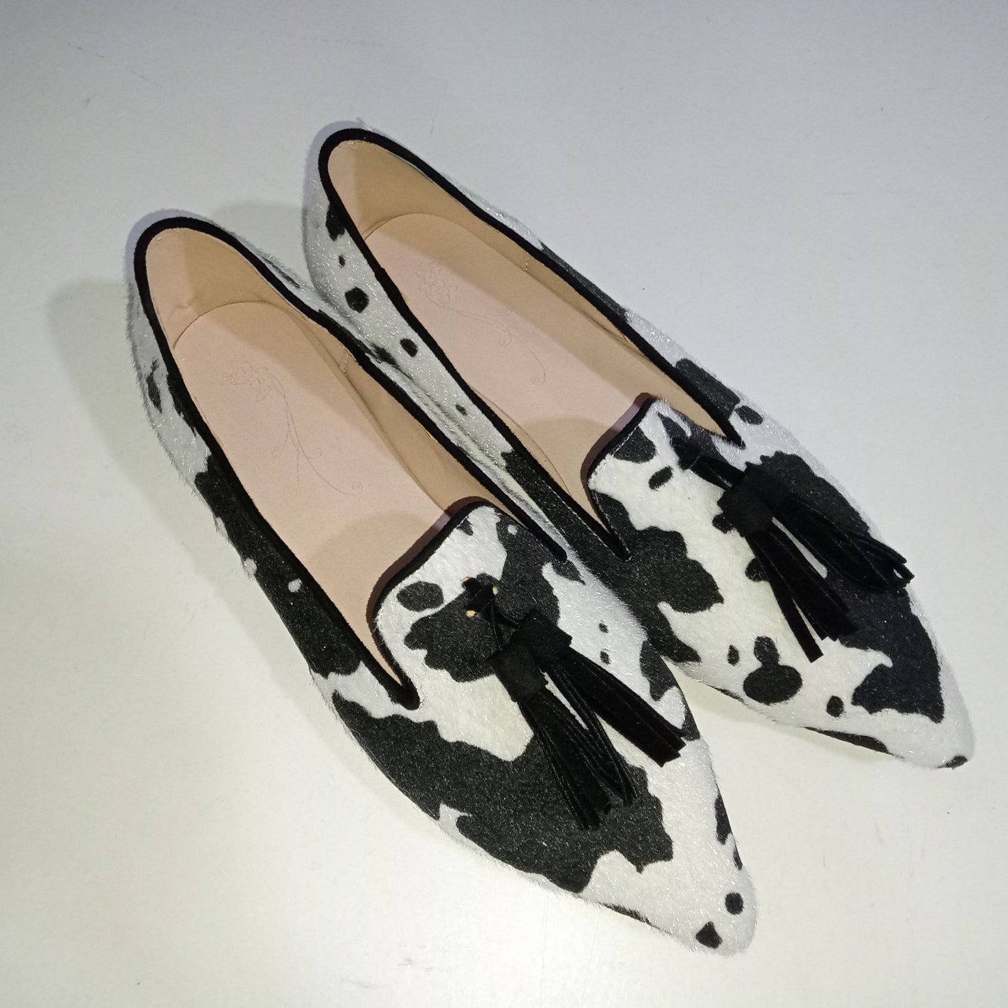 Women's Cows Pattern Tassel Casual Pumps