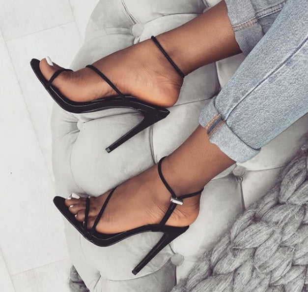 Open-toe high heel sandals