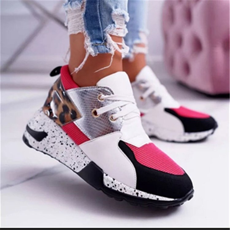 Women's Fashion Platform Lace-up Casual Sneakers