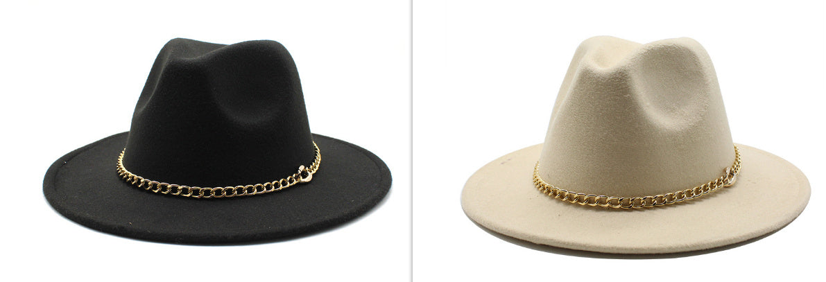 Broad-brimmed Hat Fashion Flat Brim Top Hat Men Women