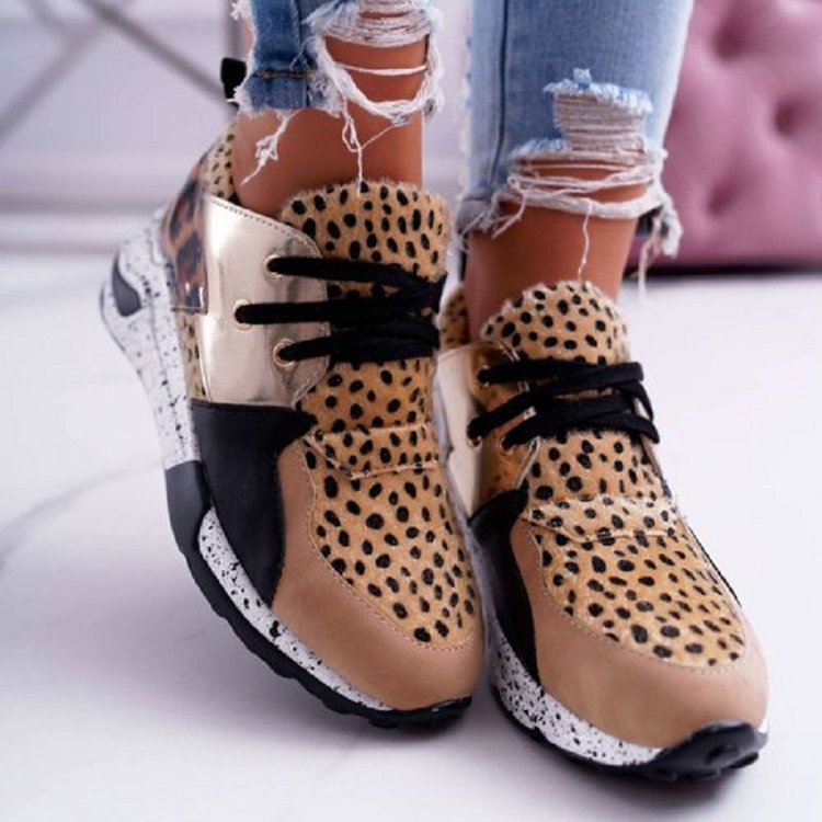 Women's Fashion Platform Lace-up Casual Sneakers