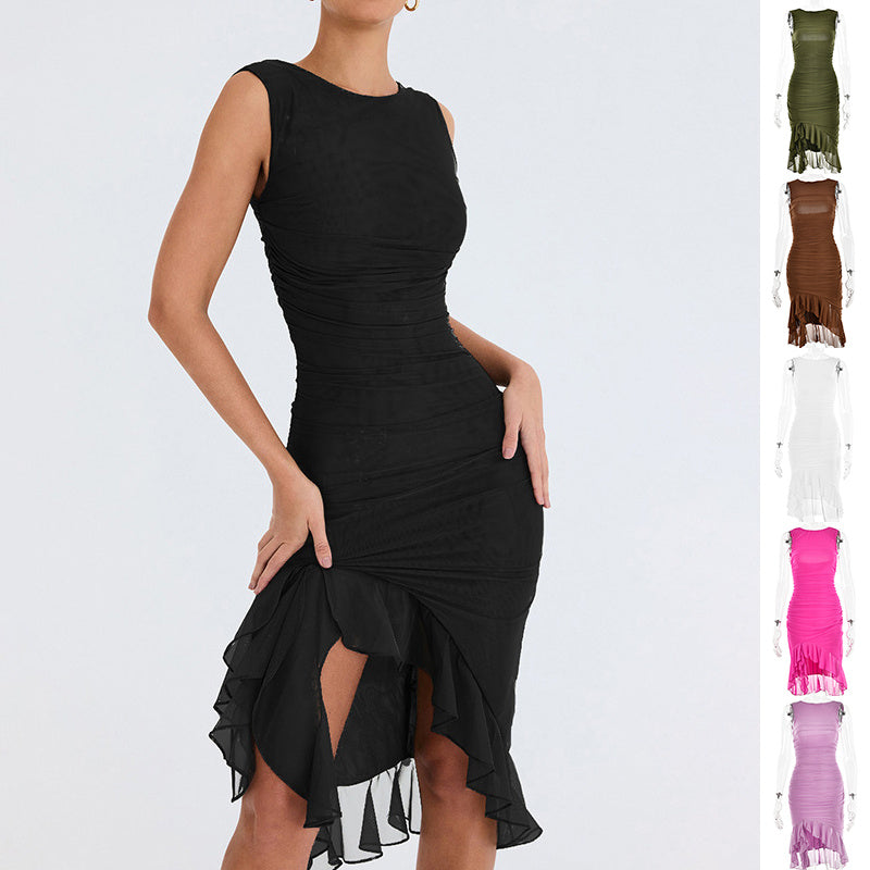 Summer Slim Skinny Sleeveless Dress For Women Fashion Party Club Dresses