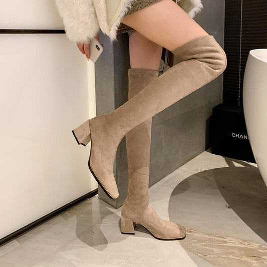 Over The Knee Thick Heel High Heel Boots