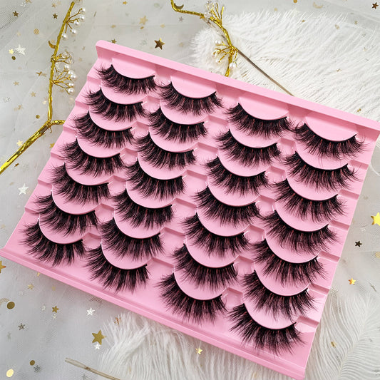 False Eyelashes 14 Pairs Natural Simulation Thick Curl Long