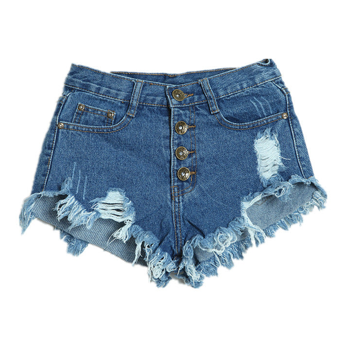 Women's high waist denim shorts