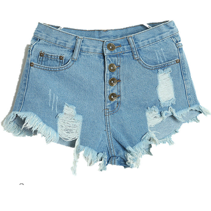 Women's high waist denim shorts