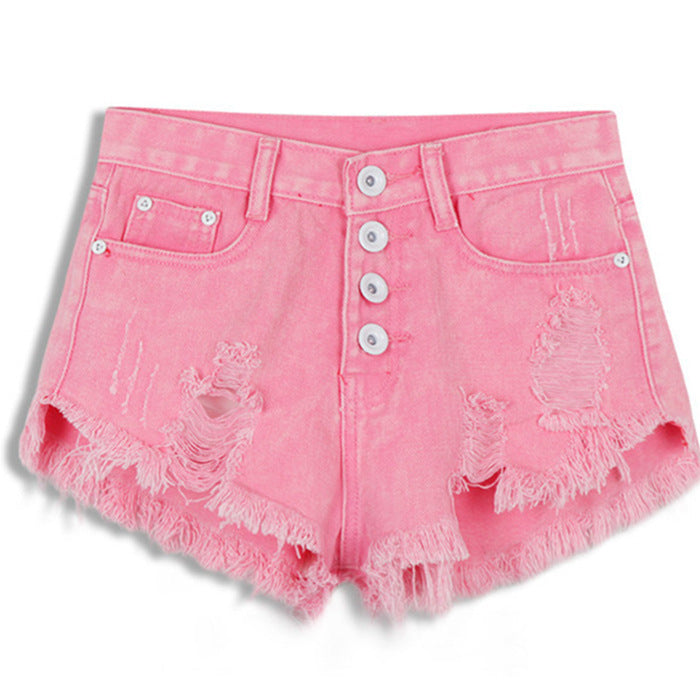 Women's high waist denim shorts