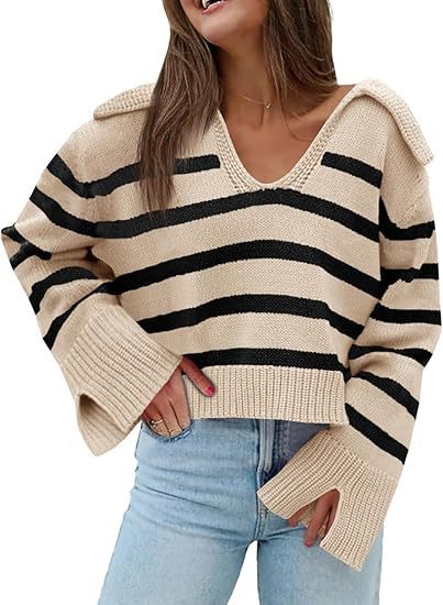 V-neck Large Lapel Short Knitted Women's Top