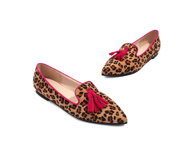 Women's Cows Pattern Tassel Casual Pumps