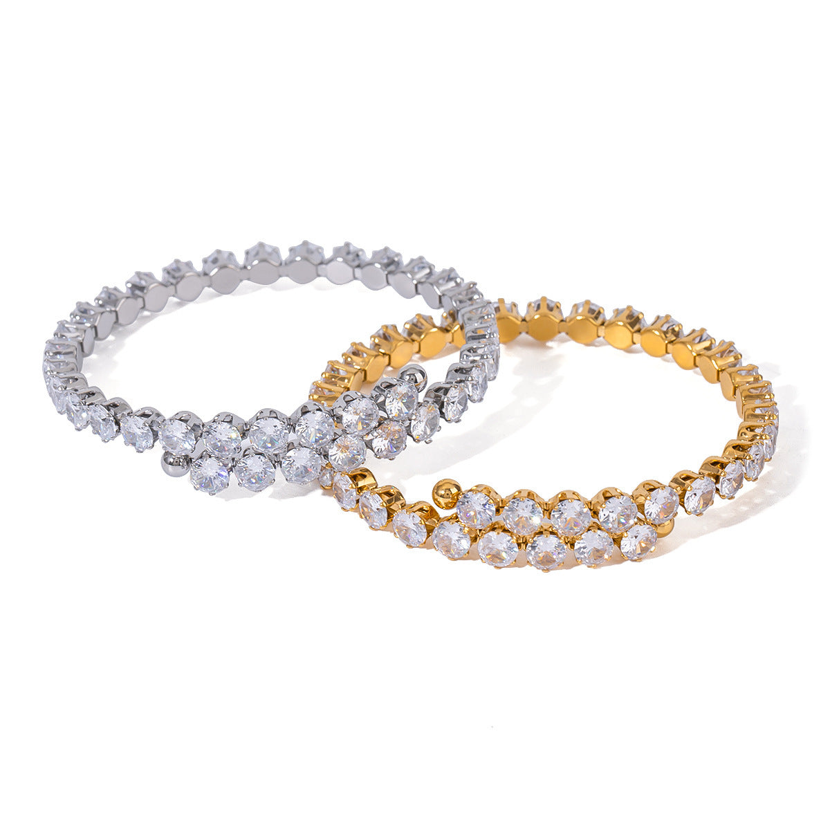 Stainless Steel White Zircon Full Zirconium Bracelet