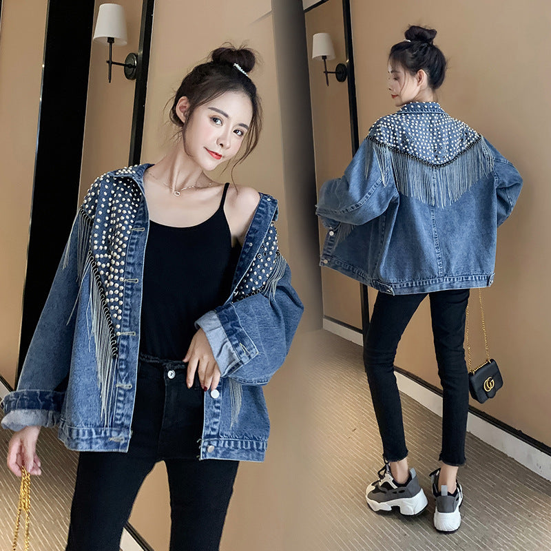 Skinny and fashionable denim coat