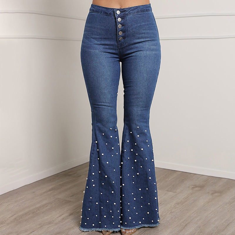 Beaded flared pants