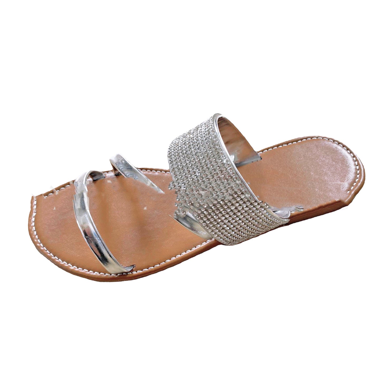 Fashion Light Diamond Flat Slippers