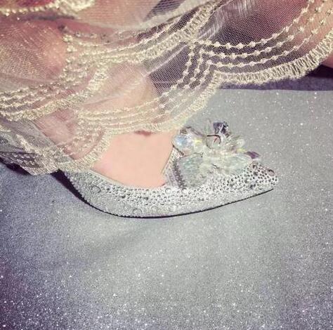 Fashion High Heels Crystal Slippers