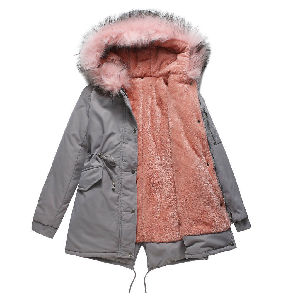 Parka Cotton-padded Coat Mid-length Hooded