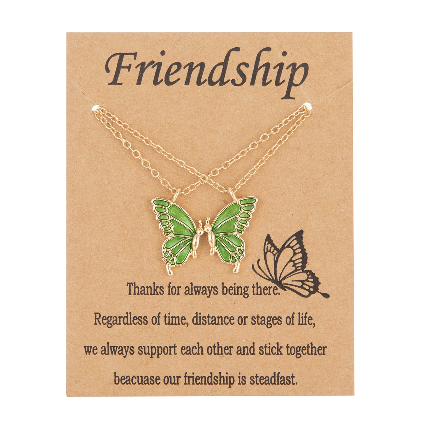 Friendship Paper Card Necklace Creative Butterfly Commemorative Necklace Fashion Jewelry